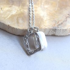 画像7:  春の新作【選べる】シンプル♪　淡水パール＆チャーム　長方形　サージカルステンレスネックレス  (7)