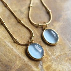 画像10:  新カラー再入荷！【限定数】アクアマリンカラー　ブルーキャッツアイクォーツ　サージカルステンレス　ネックレス (10)