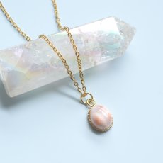 画像4:  春の新作【選べる】夕映えの海　トムソナイト（ピンクラリマー）　カボション　サージカルステンレスネックレス (4)