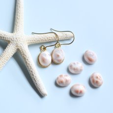 画像7: 春の新作【金具選べる】桜色の海　トムソナイト（ピンクラリマー）　カボション　サージカルステンレスピアス (7)