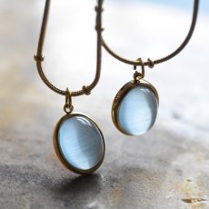 画像11:  新カラー再入荷！【限定数】アクアマリンカラー　ブルーキャッツアイクォーツ　サージカルステンレス　ネックレス (11)