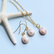 画像10: 春の新作【金具選べる】桜色の海　トムソナイト（ピンクラリマー）　カボション　サージカルステンレスピアス (10)