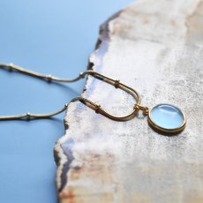 画像7:  新カラー再入荷！【限定数】アクアマリンカラー　ブルーキャッツアイクォーツ　サージカルステンレス　ネックレス (7)