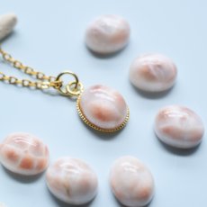 画像6:  春の新作【選べる】夕映えの海　トムソナイト（ピンクラリマー）　カボション　サージカルステンレスネックレス (6)