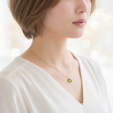 画像11: 夏の新作【選べる】若葉グリーン！　大粒　グリーンアンバー　クラック入り　カボション　サージカルステンレスネックレス (11)