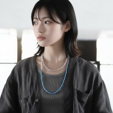 画像11: 夏の新作【限定数・汗をかく季節に】120cm！スーパーロング　ターコイズ＆シェルパール　ステンレス金具ネックレス (11)