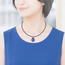 画像1: 夏の新作【1秒装着！】大粒　夜空ドロップ　ラピスラズリ　マグネットコード　ネックレス (1)