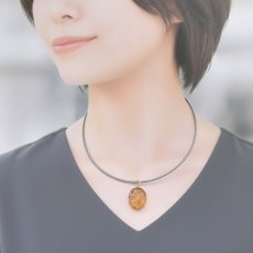 画像12: 夏の新作【1秒装着！】まるでべっこう飴　ゴールデンフローライト　マグネットコード　ネックレス (12)