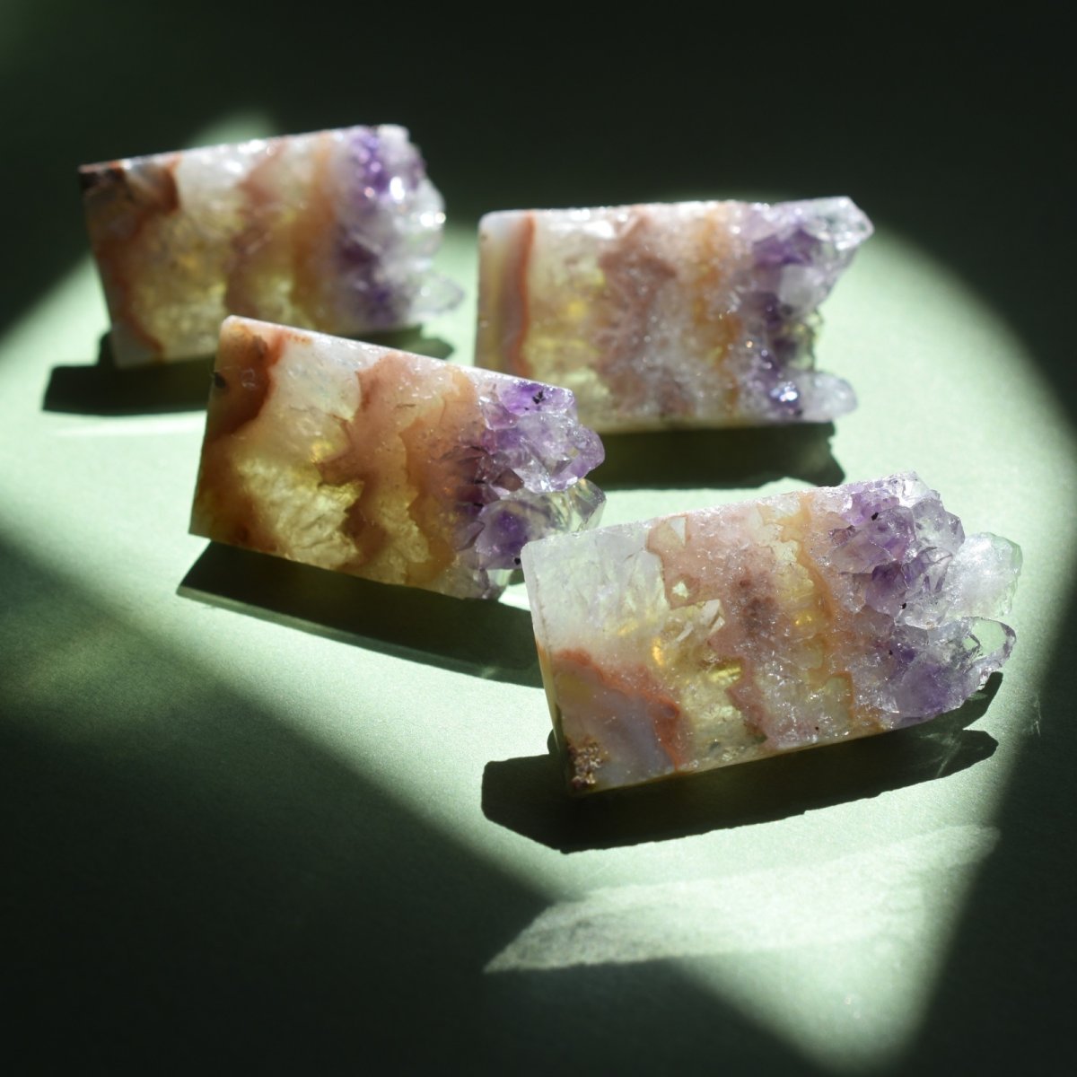 画像1: 秋の新作【選べる】原石　アメジスト　結晶　スライス　ブローチ　 (1)