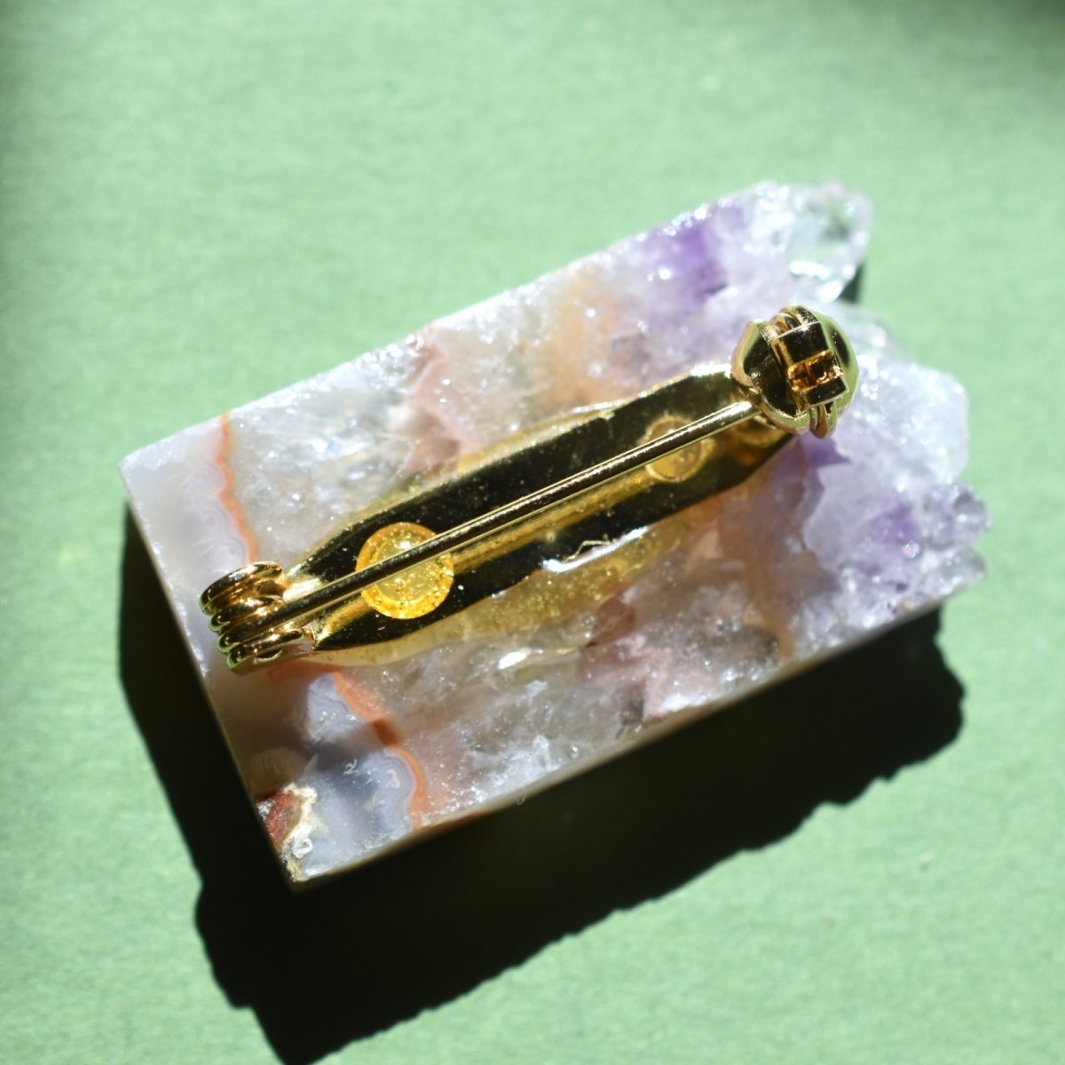 画像10: 秋の新作【選べる】原石　アメジスト　結晶　スライス　ブローチ　 (10)