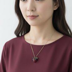 画像10: 秋の新作【限定数のみ】アンリマティス　赤のシリーズ　天然石ブーケ　サージカルステンレスネックレス (10)