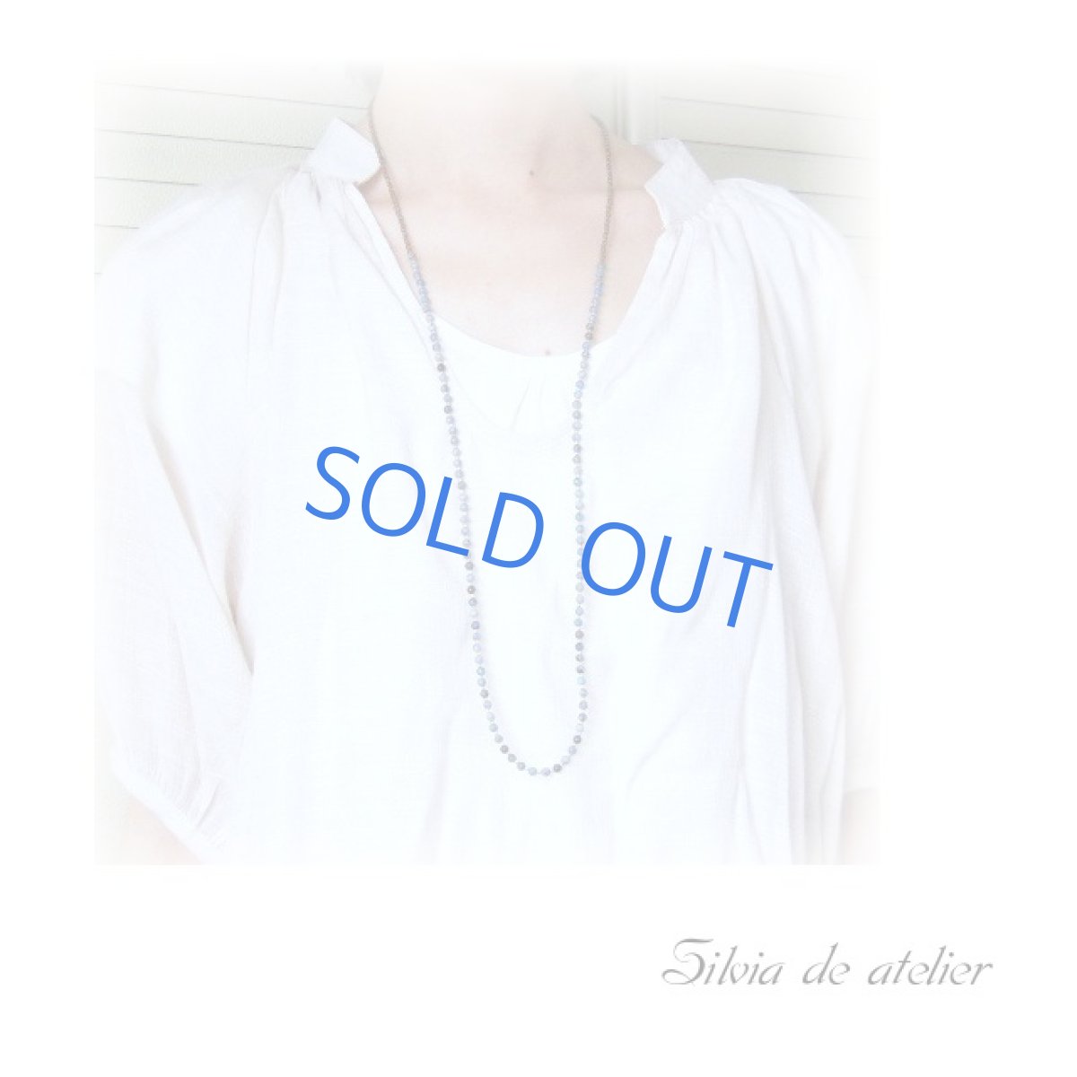 画像5: ブルーオパール4WAY アンティークゴールドカラーロングネックレス(多連ブレスレット) (5)