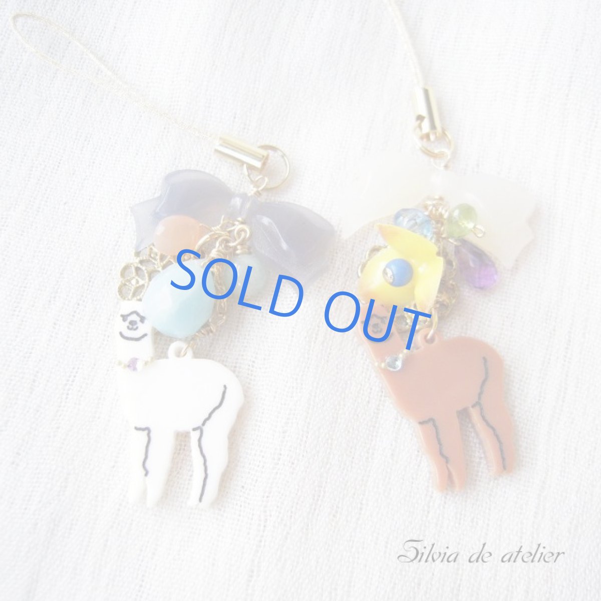 画像2: オフホワイトアルパカ リボンストラップ (2)