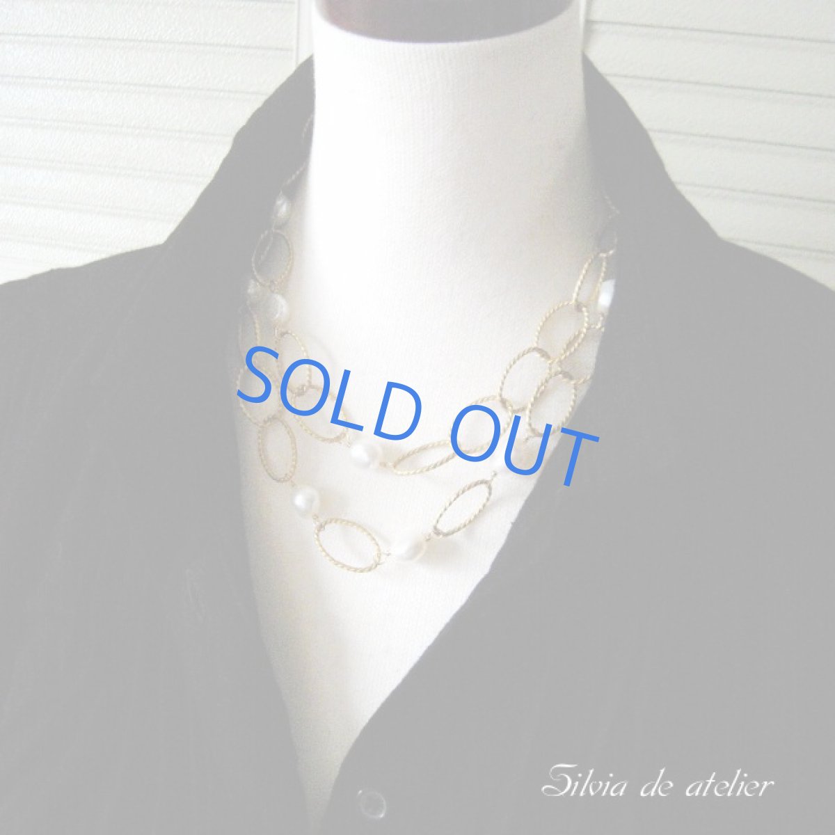 画像2: ヴィンテージ風リング&バロック淡水パール ネックレス (2)