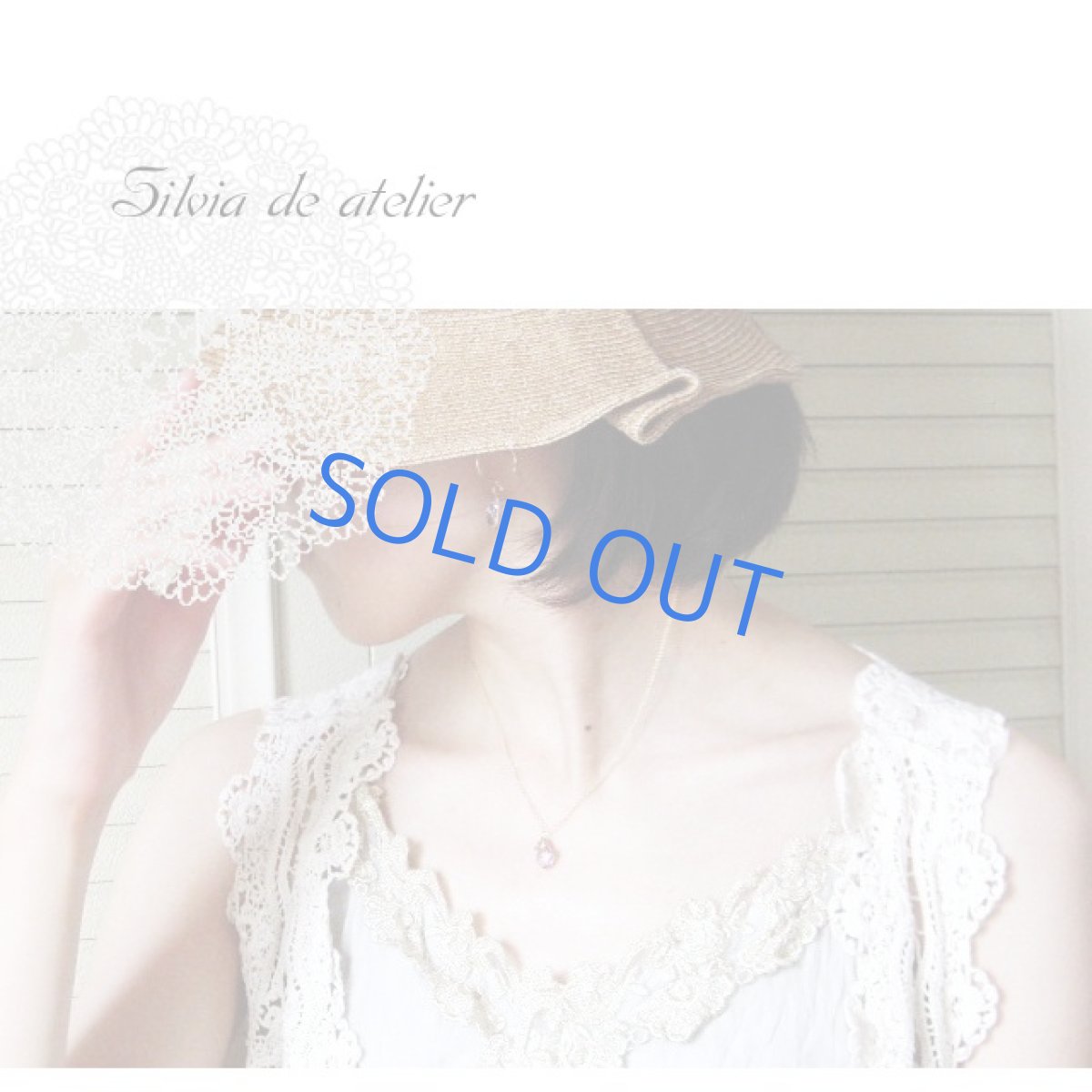 画像2: ピンクアメジストスクエアパフカット プチリボン14kgfネックレス (2)