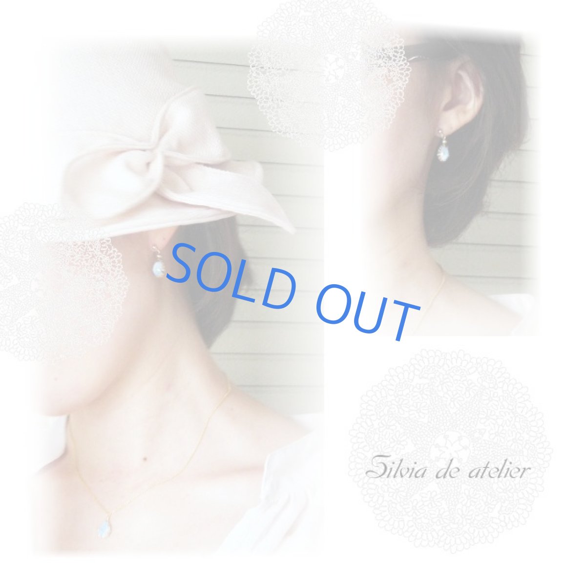 画像2: ブルーラリマードロップ 14kgfピアス (2)