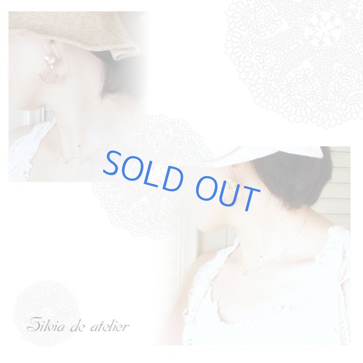 画像2: ピンクトルマリン×フラワーチャーム ティアドロップ型ピアス (2)