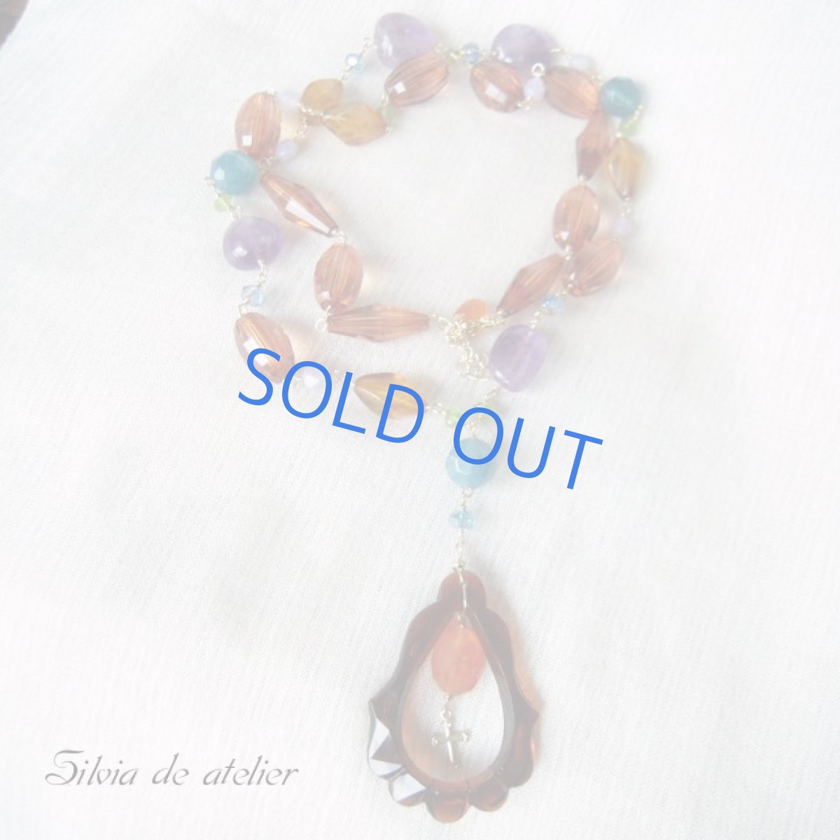 画像2: ロザリオ風キャンディポップヴィンテージ ネックレス (2)