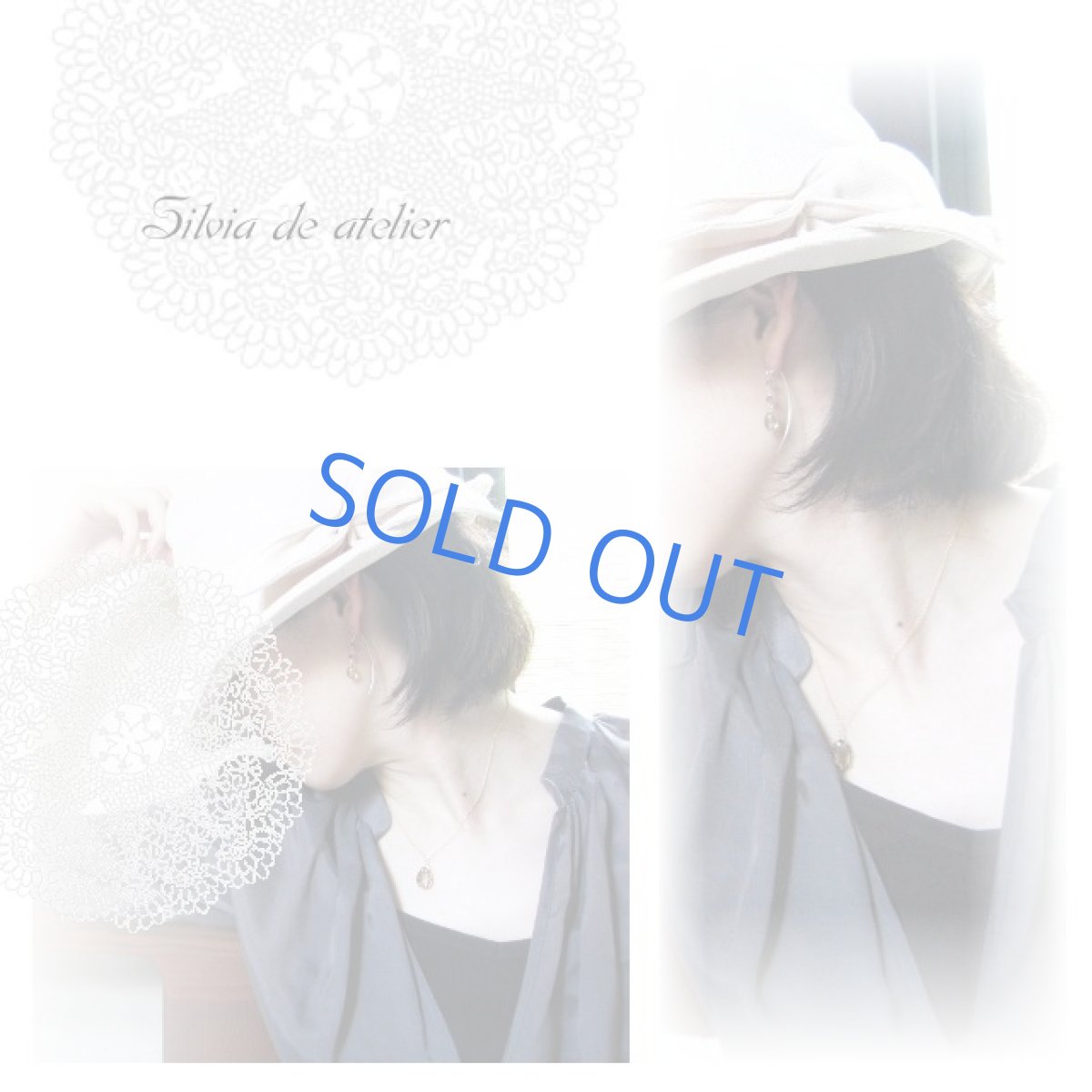 画像2: アイオライト×オリーブクォーツデザインピアス・Cylma (2)