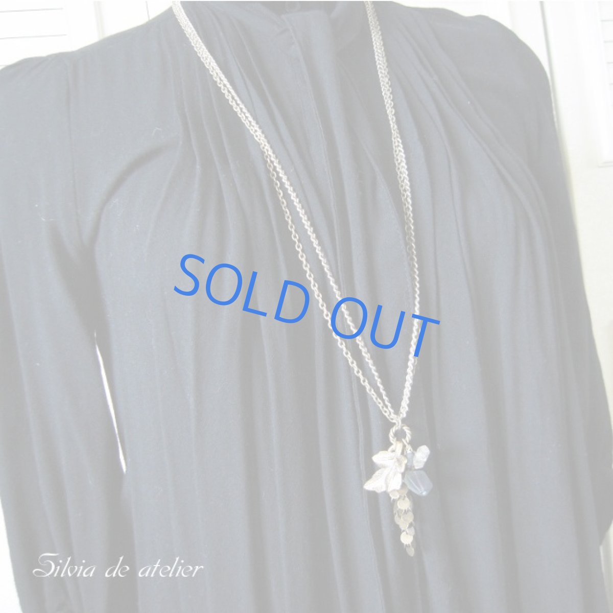 画像3: オリーブ★ヴィンテージリーフチャーム チェーンリボンネックレス (3)