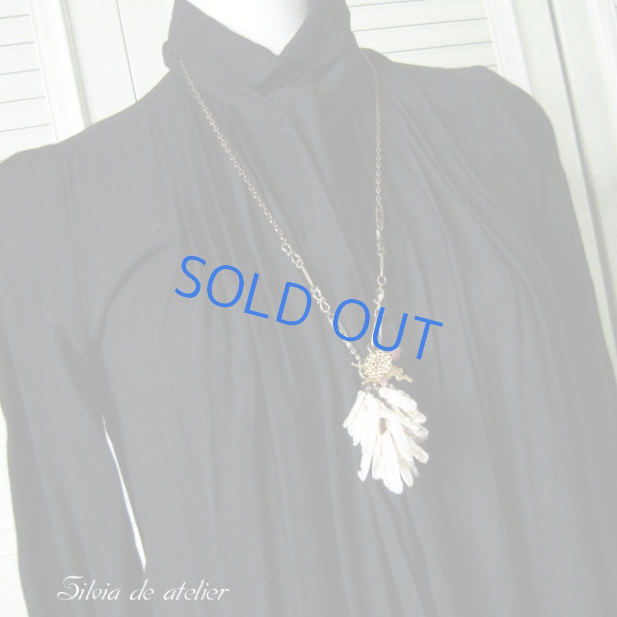 画像2: ビワパールタッセル フロントマンテルネックレス (2)