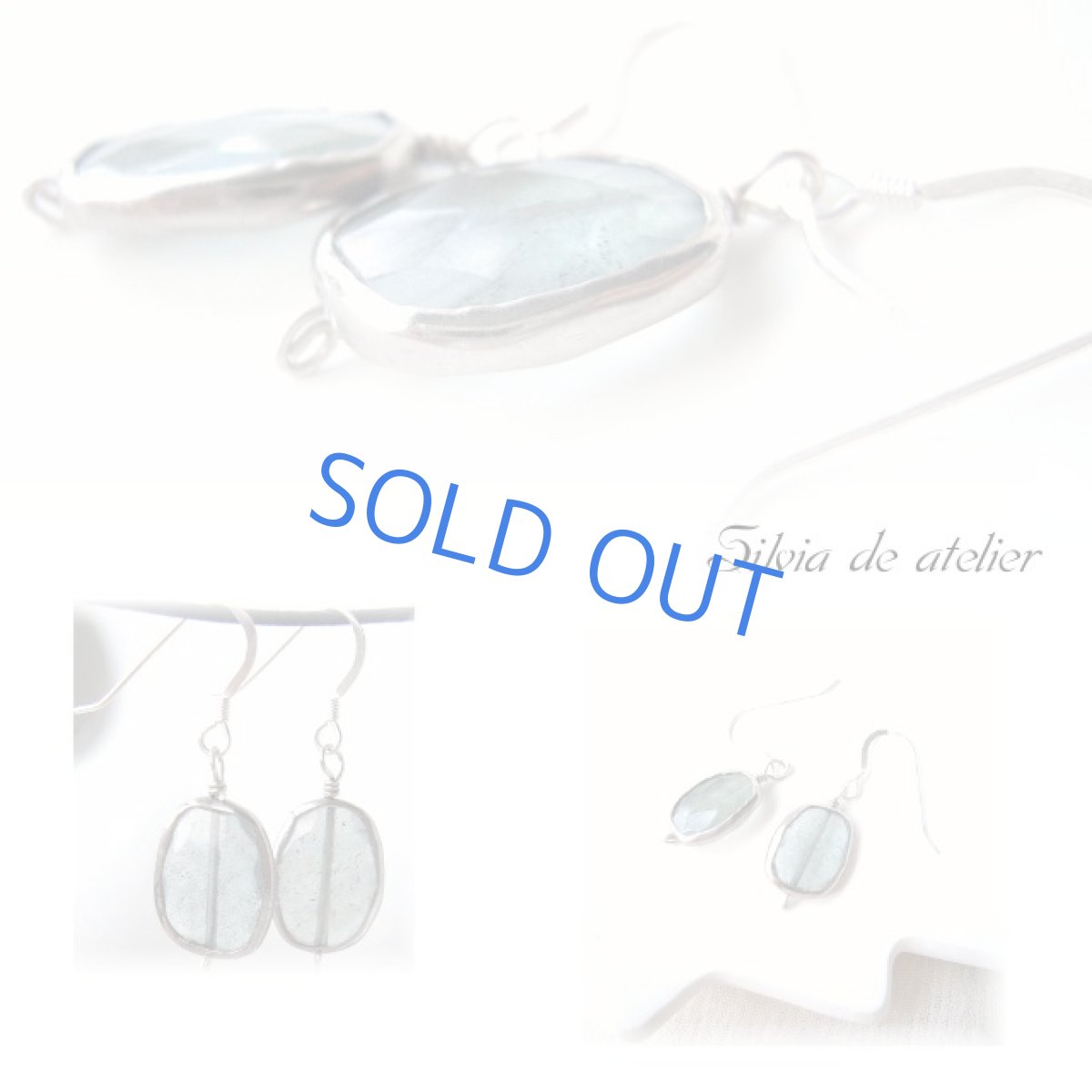 画像2: モスアクアマリン Silver925フックピアス (2)