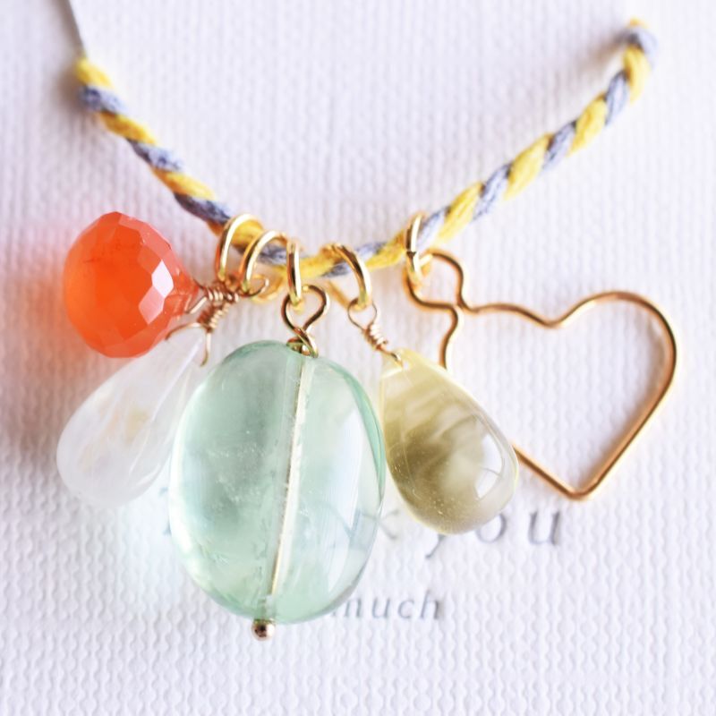 14KGF ムーンストーンとアメトリンのチャーム 14KGF ムーンストーンと